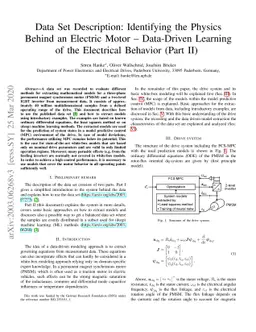 Data Set Description: Identifying the Physics Behind an Electric Motor
  -- Data-Driven Learning of the Electrical Behavior (Part II)