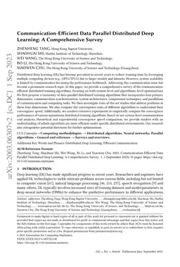 Communication-Efficient Distributed Deep Learning: A Comprehensive
  Survey