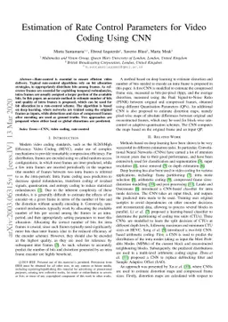 Estimation of Rate Control Parameters for Video Coding Using CNN