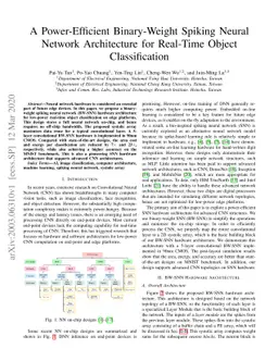 A Power-Efficient Binary-Weight Spiking Neural Network Architecture for
  Real-Time Object Classification