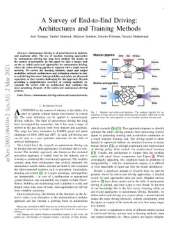 A Survey of End-to-End Driving: Architectures and Training Methods