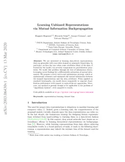Learning Unbiased Representations via Mutual Information Backpropagation