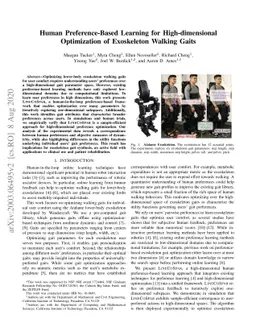 Human Preference-Based Learning for High-dimensional Optimization of
  Exoskeleton Walking Gaits