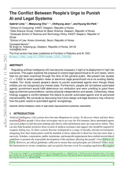 The Conflict Between People's Urge to Punish AI and Legal Systems