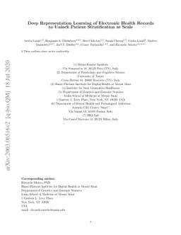 Deep Representation Learning of Electronic Health Records to Unlock
  Patient Stratification at Scale