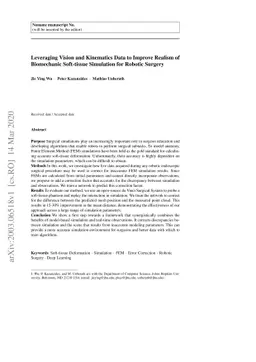 Leveraging Vision and Kinematics Data to Improve Realism of Biomechanic
  Soft-tissue Simulation for Robotic Surgery