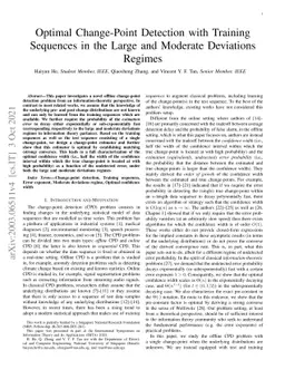 Optimal Change-Point Detection with Training Sequences in the Large and
  Moderate Deviations Regimes