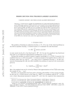 Error bounds for PDE-regularized learning