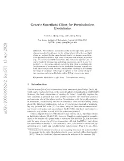 Generic Superlight Client for Permissionless Blockchains