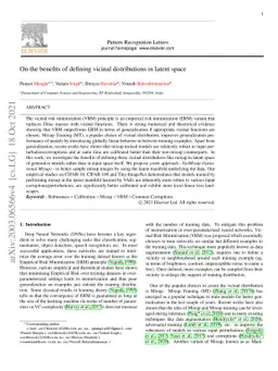 On the benefits of defining vicinal distributions in latent space