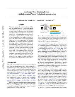 Semi-supervised Disentanglement with Independent Vector Variational
  Autoencoders