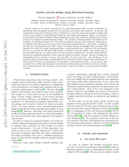 Lattice protein design using Bayesian learning
