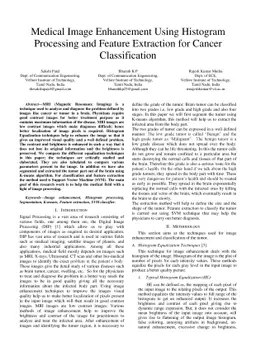 Medical Image Enhancement Using Histogram Processing and Feature
  Extraction for Cancer Classification
