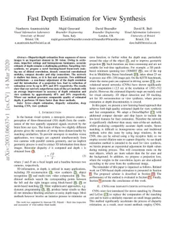 Fast Depth Estimation for View Synthesis