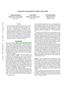 Interactive Neural Style Transfer with Artists