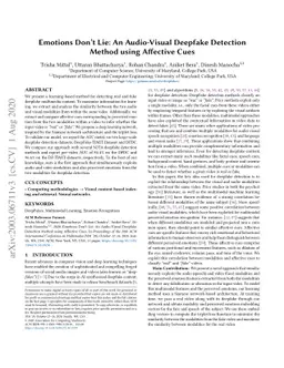 Emotions Don't Lie: An Audio-Visual Deepfake Detection Method Using
  Affective Cues