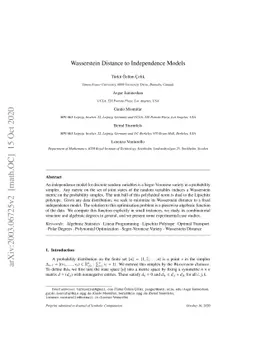Wasserstein Distance to Independence Models