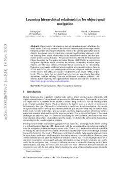 Learning hierarchical relationships for object-goal navigation