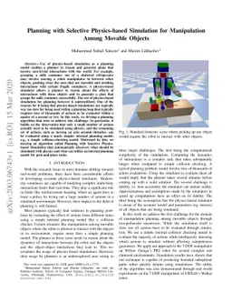 Planning with Selective Physics-based Simulation for Manipulation Among
  Movable Objects