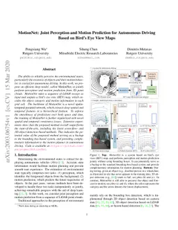 MotionNet: Joint Perception and Motion Prediction for Autonomous Driving
  Based on Bird's Eye View Maps
