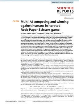 Multi-AI competing and winning against humans in iterated
  Rock-Paper-Scissors game