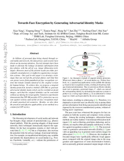 Towards Face Encryption by Generating Adversarial Identity Masks
