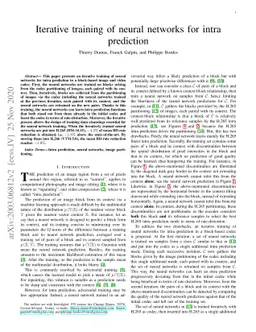 Iterative training of neural networks for intra prediction