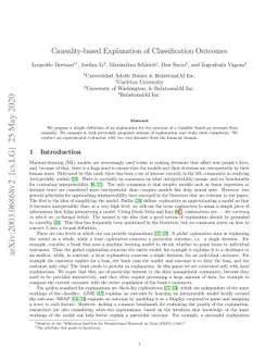 Causality-based Explanation of Classification Outcomes