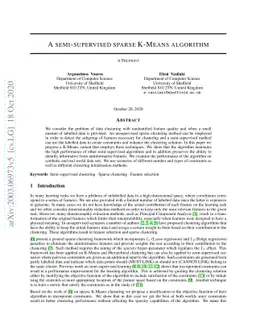 A semi-supervised sparse K-Means algorithm