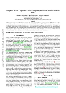 CompLex: A New Corpus for Lexical Complexity Prediction from Likert
  Scale Data