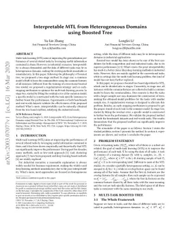 Interpretable MTL from Heterogeneous Domains using Boosted Tree