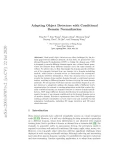 Adapting Object Detectors with Conditional Domain Normalization