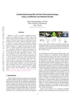 Synthesizing human-like sketches from natural images using a conditional
  convolutional decoder
