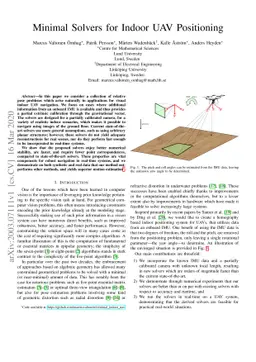 Minimal Solvers for Indoor UAV Positioning