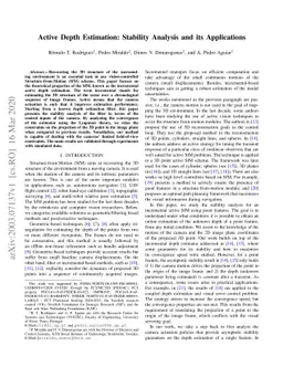 Active Depth Estimation: Stability Analysis and its Applications