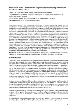 Blockchain based Decentralized Applications: Technology Review and
  Development Guidelines
