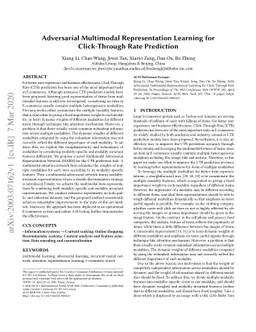 Adversarial Multimodal Representation Learning for Click-Through Rate
  Prediction
