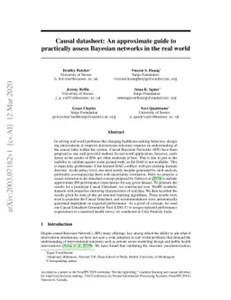 Causal datasheet: An approximate guide to practically assess Bayesian
  networks in the real world