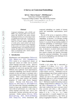 A Survey on Contextual Embeddings