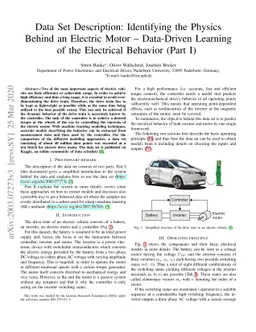 Data Set Description: Identifying the Physics Behind an Electric Motor
  -- Data-Driven Learning of the Electrical Behavior (Part I)