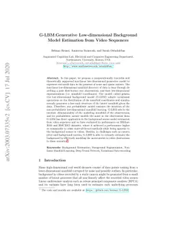 G-LBM:Generative Low-dimensional Background Model Estimation from Video
  Sequences