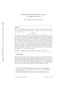 Randomly Aggregated Least Squares for Support Recovery
