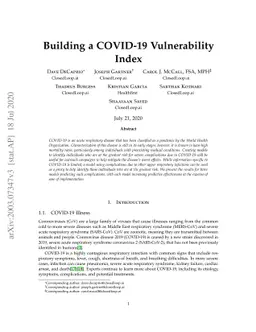 Building a COVID-19 Vulnerability Index