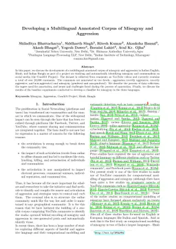 Developing a Multilingual Annotated Corpus of Misogyny and Aggression