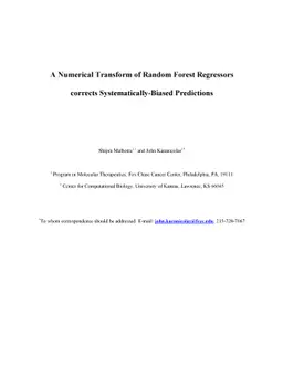A Numerical Transform of Random Forest Regressors corrects
  Systematically-Biased Predictions