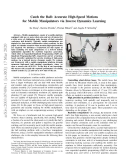 Catch the Ball: Accurate High-Speed Motions for Mobile Manipulators via
  Inverse Dynamics Learning