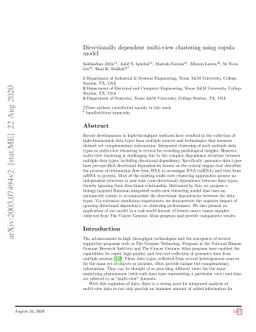 Directionally Dependent Multi-View Clustering Using Copula Model