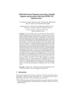 Multi-label natural language processing to identify diagnosis and
  procedure codes from MIMIC-III inpatient notes