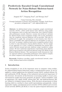 Predictively Encoded Graph Convolutional Network for Noise-Robust
  Skeleton-based Action Recognition