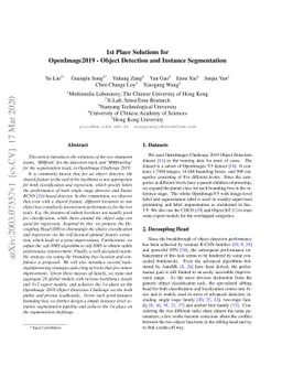 1st Place Solutions for OpenImage2019 -- Object Detection and Instance
  Segmentation